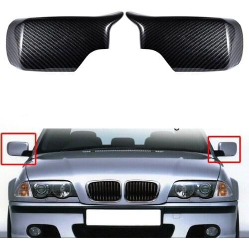 NEW-for -BMW E46 E39 325I 530I 330I 525I Carbon Fiber ABS Side Rear View Mirror Cap Cover Shell Trim