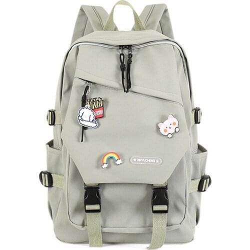 High Quality Nylon Backpack Women Cartoon Printed Sweet Large Capacity Student Bag Fashion Young Girl Korean School Bag Knapsack