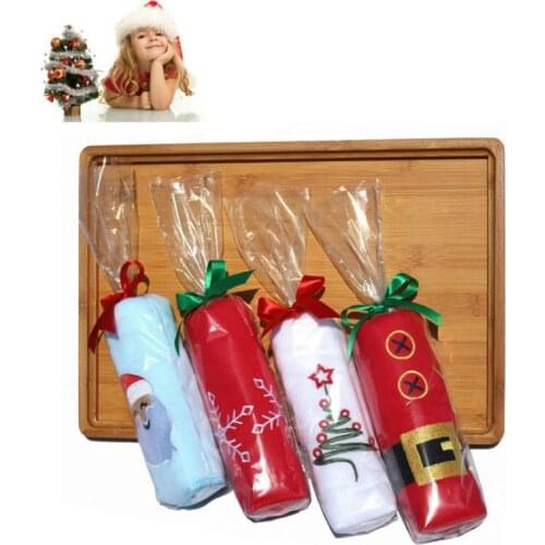 New Decorative Luxury Hand Towel Christmas Towel Gift Embroidered Santa Claus Snowflake Towel Kitchen Dish Towels 4 Options