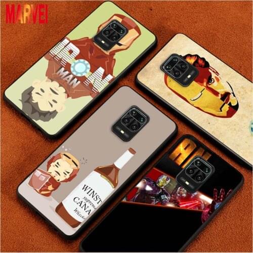 Popular Iron Man Art Silicone Cover For Xiaomi Redmi Note 10 10S 9T 9S 9 8T 8 7 6 5A 5 4 4X Prime Pro Max Black Phone Case