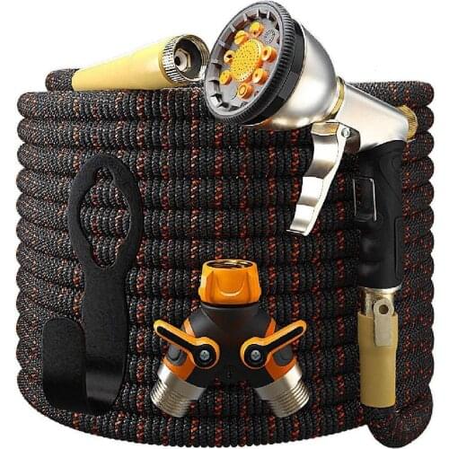 Expandable Garden Hose Strong Brass Connector Protector 100% Anti-rust and Leakage 9 Way Nozzle Water Hose Flexible Expansion