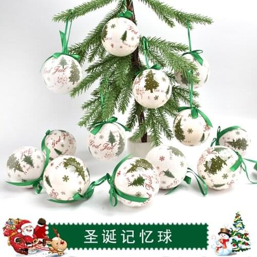 Christmas decorations shopping mall window scene layout decoration painted memory ball pendant Christmas tree