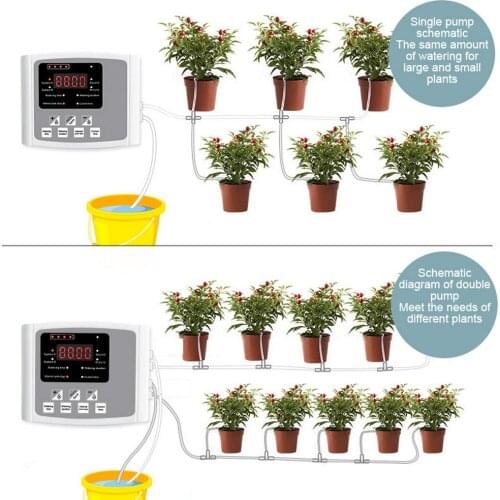 Solar Dual Pump Garden Drip Irrigation Device Automatic Watering Controller Timer System Intelligent Solar Energy Water Pump