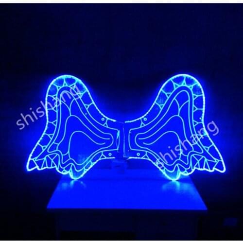 CY01 LED RGB colorful wings bellydance costumes party stage wears dress ballroom disco lights luminous wears glowing cloth suit