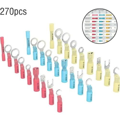 270PCS Heat Shrink Wire Connectors Terminals Camtek Waterproof Butt Connecto