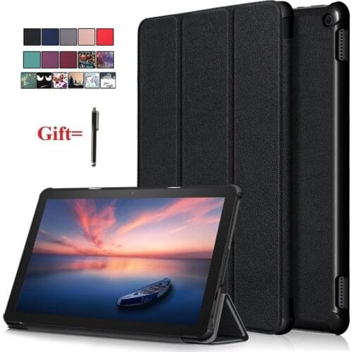 Cover Case for Fire HD 10 Fire HD 10 Plus Tablet 3-Folding Rotating Stand Pu Leather Protective Cover for Amazon Kindle with Pen