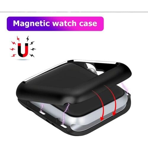 Protective Case for Apple Watch 38MM 42MM Series 1 2 3 Built-in Magnet Magnetic Adsorption Metal Frame for Watch Case 40mm 44mm