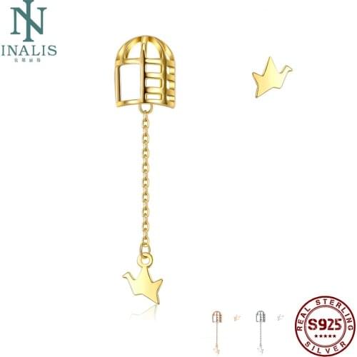 INALIS 925 Sterling Silver Drop Earrings For Women Lrregular Crown Shape Personality Fashion Party Earrings Fine Jewelry Gift