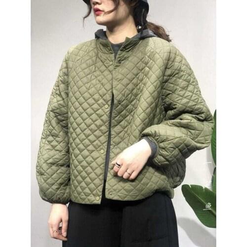 2021 New Arrival Winter Korean Style Women Casual Loose Single Breasted Cotton Coat Warmth Thicken Long Sleeve Coats W657