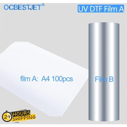 100PCS A4 Magic UV DTF Film A and film B Kit Transfer to Glass Ceramic Metal Phone Case for Irregular Shape surface