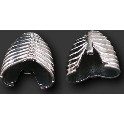 2pcs Silver Plated 3D Large Organ Thorax Pendants Hip Hop Necklace Metal Accessories DIY Charms For Jewelry Crafts Making A1252