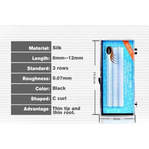 3 Pcs Free shipping high quality 3d 0.07 thickness 8mm 10mm 12mm lash extension/ 3d eyelash extension