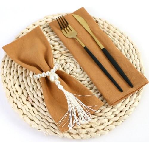 30x45cm Set of 6 Raw Cotton Fabric Table Cloth napkins with Hemmed Edges Wrinkles After Washing Dinner Kitchen Plates Tableware