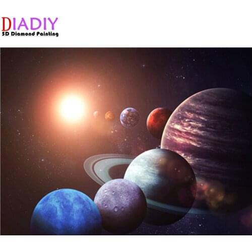 5D DIY Round Drill Full Diamond Painting Space Full Square Diamond Embroidery Universe Scenery Rhinestone Pictures Home Decor