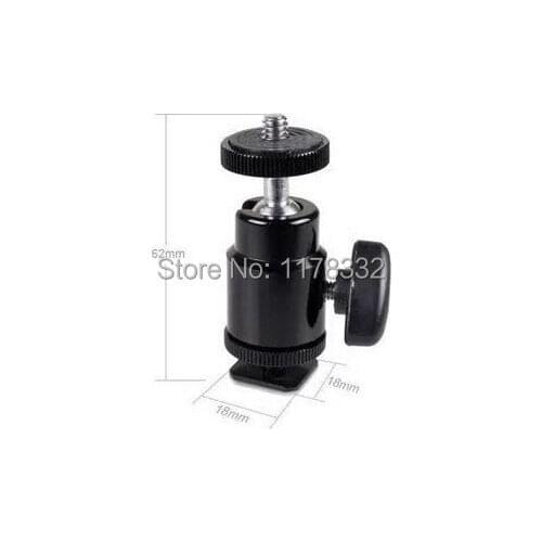 Free Shipping Mini Tripod Ball Head ballhead for digital camera Hot shoe to 1/4 Screw mount flash light stand