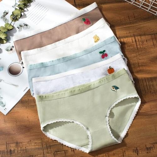 BZEL Cute Fruit Pattern Womens Cotton Briefs Panties Underwear Seamless Briefs Soft Breathable Girls Panties Underpants Panty