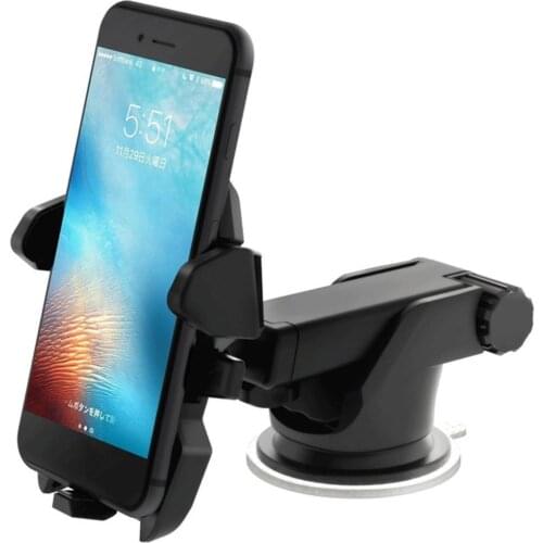Black Phone Mounting Suction Cup Holder 360 Degrees Smartphone Car Mount Holder Adjustable Phone Mounting Suction Cup Holder