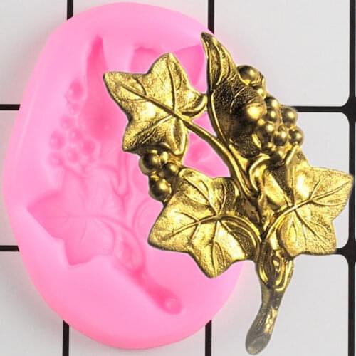 DIY Grape Cluster Leaf Silicone Molds Cake Decorating Tools Cupcake Topper Fondant Chocolate Candy Molds Cake Baking Mould