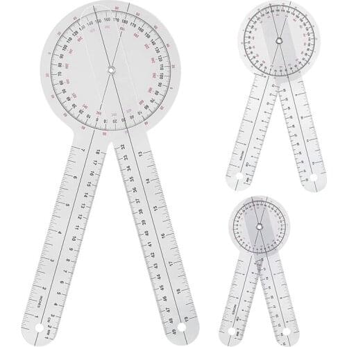 3-Piece Goniometer 6/8/12 Inch Occupational Therapy Protractor Tool Measuring Angle Ruler 360 Degree Universal