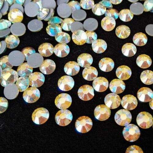 AAA quality hot fix rhinestone ss20 jonquil ab 1440 pcs per pack with super cutting shiny technology free shipping supplier