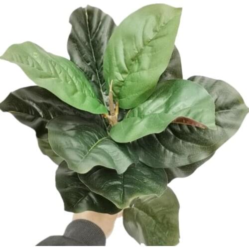 6p Artificial Ficus Lyrata Leaf Stem 15 Leaves/piece Faux Green Ficus Pandurata Tree Branches for Greenery Floral Decoration