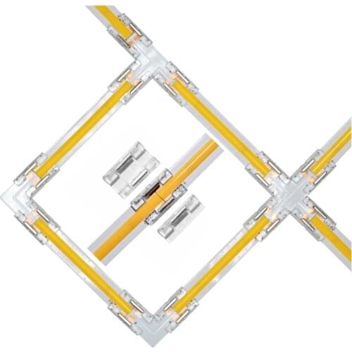 Latest Hot Sale 8mm Strip To Strip 90°No Welding Corner 3 Or 4 Path Flip-Chip COB Single Color Flexible Strip Link Connector