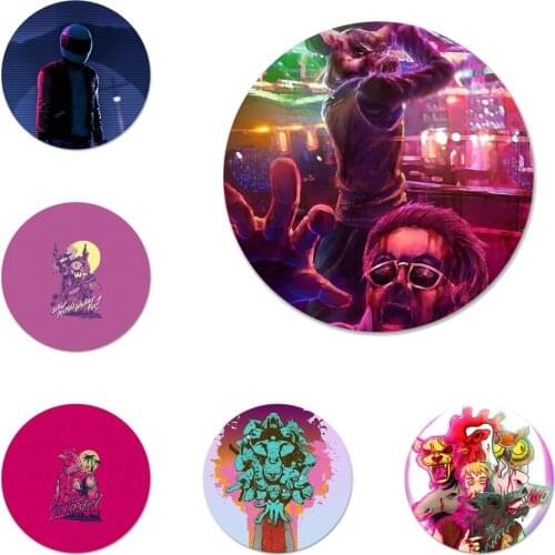 58mm Cool Game Hotline Miami Icons Pins Badge Decoration Brooches Metal Badges For Backpack Decoration