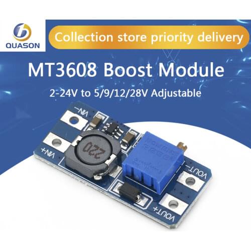 MT3608 DC-DC Step Up Converter Booster Power Supply Module Boost Step-up Board MAX output 28V 2A for arduino