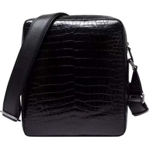 Ourui new true crocodile men bag crocodile leather Single shoulder bag black Men bag new arrival