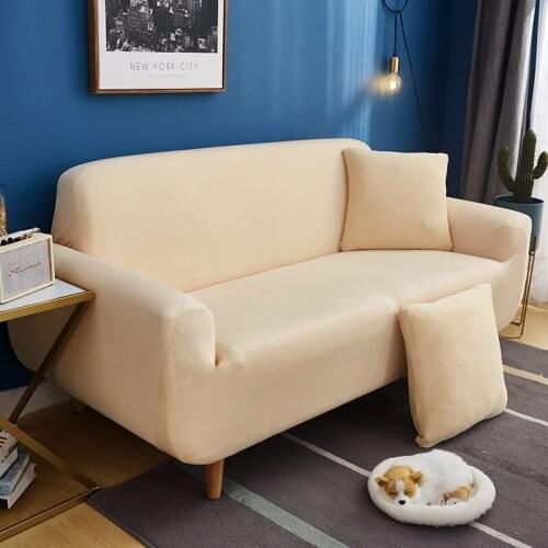Solid Color Elastic Sofa Cover Spandex Modern Polyester Corner Couch Protector Sofa Living Slipcover Seater Room Chair 1/2/3/4