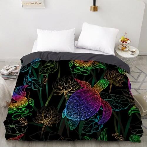 3D Duvet cover Quilt/Blanket/Comfortable Case Luxury Bedding 135 140x200 150x200 200x220 for Home Bohemian Black color sea