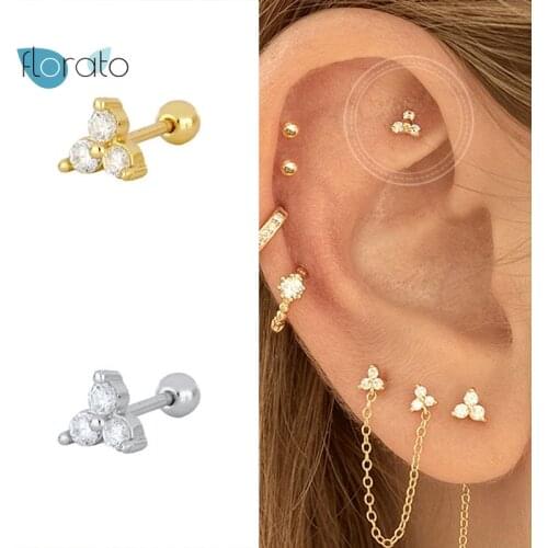 925 Silver Ear Needle Tiny Stud Earring Cute Korean Bling Zircon Kawaii Earrings For Wedding Anniversary Charming Jewelry Gifts