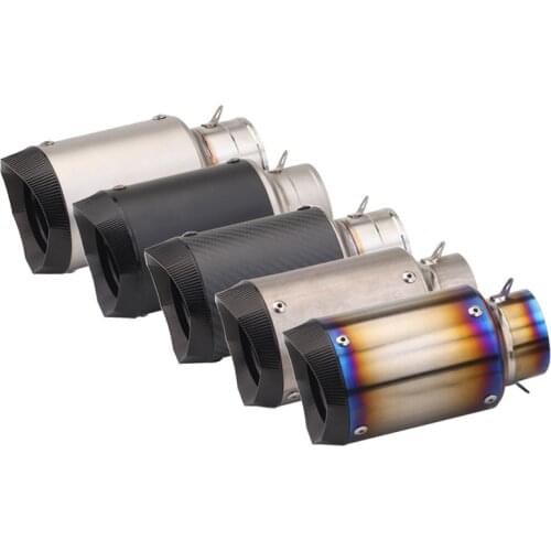 Inlet 61mm Motorcycle Exhaust Pipe Muffler Titanium Motorbike Slip On Universal for S1000RR ZX10R ZX6R R1 R6 R3 MT10 H2 ZH2 etc