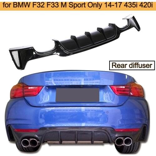 Carbon Fiber Car Rear Bumper Diffuser Lip for BMW F32 F33 M Sport 435i 420i 14-17 Cabriolet Four Outlet Carbon Fiber Car Spoiler