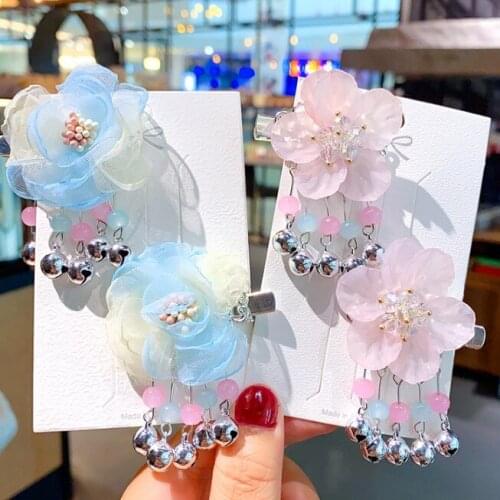 Hanfu Resin Flower Personality Children Girls Hairpin Headwear Clip Chinese Ancient Style Vantage Fashion Hair Accessories
