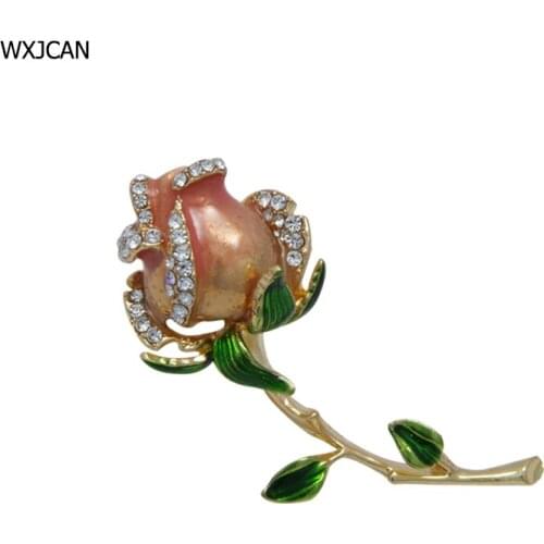 WXJCAN enamel rose brooch for women Party wedding banquet Valentines day gifts Size 57mm*27mm