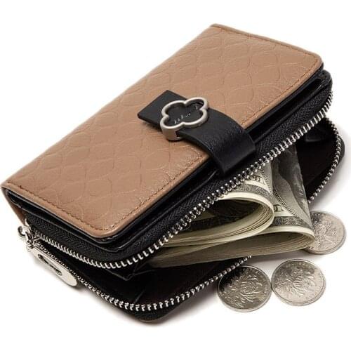 Women Brand Designer Medium Wallet Female Card Holder Zipper Coin Pocket Soft Pu Leather Ladies Purse Vintage Wallets