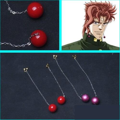 1 Pair JoJos Bizarre Adventure Kakyoin Noriaki Earrings Cosplay Accessory Handmade