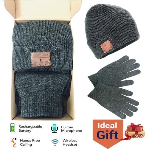 2020 Upgraded Bluetooth5.0 Beanie Hat Headphones Wireless Headset Smart Music Hat with Stereo Speakers&Mic Unique Christmas Gift