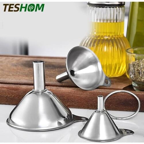 3PCS Stainless Steel Funnel Kitchen Oil Liquid Funnel Metal Funnel Wide Mouth Funnel for Canning Kitchen Tools
