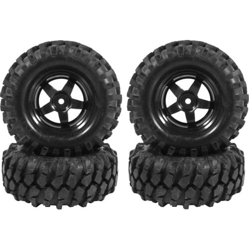 4Pcs 96mm 1.9 Inch 12mm Hex 5 Spoke Wheel Rim and Tyres Tires for 1/10 RC Crawler Car Redcat Traxxas TRX4 AXIAL SCX10