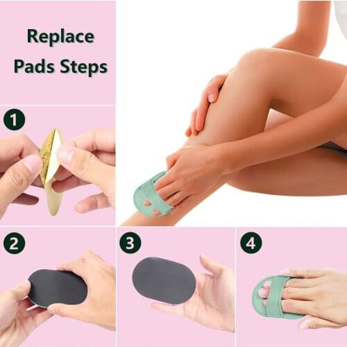 80Pcs Arms Legs Facial Hair Buff Smooth Removal Pad Remover Exfoliator Body Hair Removal Exfoliator Pads Replace Pad