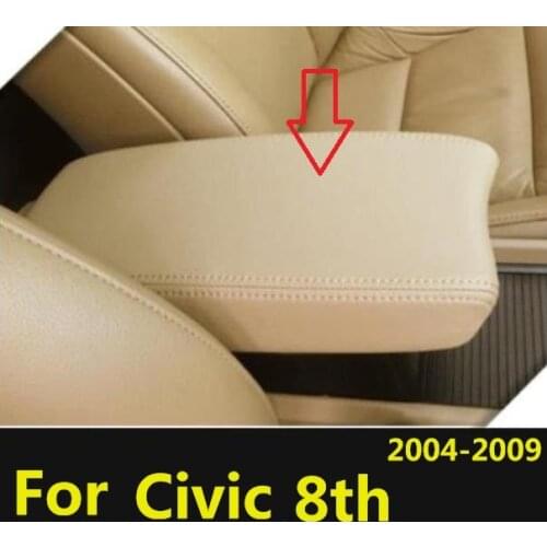 Microfibre Leather Center Armrest Cover For Honda Civic 8 generation 2004 2005 2006 2007 2008 2009 2010 Direct installatio