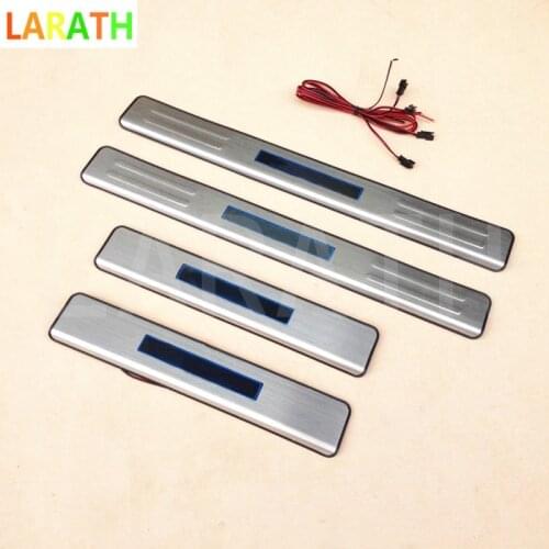 For Toyota Corolla 2014 2015 2016 2017 stainless steel led auto door sill illuminated sills scuff plate thresholds Car Styling