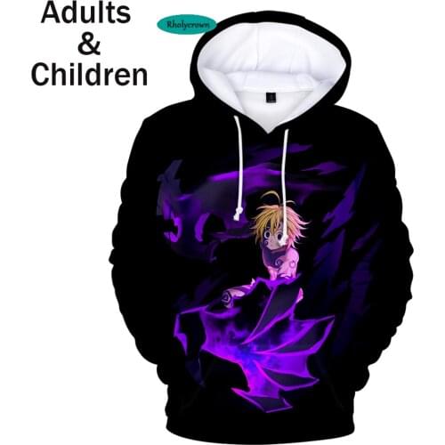 Hot Comic 3D The Seven Deadly Sins Hoodies Men Women Sweatshirts Autumn Kids Hoodie 3D The Seven Deadly Sins boy girl pullovers