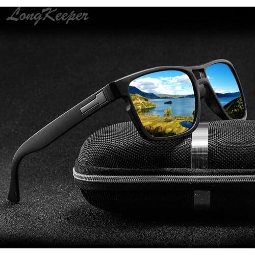 LongKeeper Classic Square Polarized Sunglasses Men Brand Designer Driving Sun Glasses Women Anti-UV Black Goggles Eyewear Gafas
