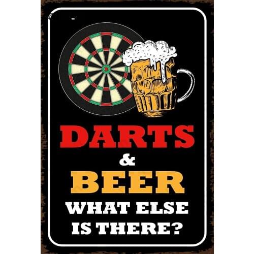 Retro Beer Metal Plaque Beer Game Metal Painting Drink Bar Metal Plate Wall Art Dart Target Club Metal Poster Retro Decoration