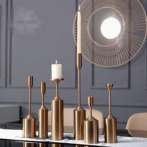 Metal Candle Holders Luxury Wedding Candlestick Room Restaurant Decoration Household Orgament Candle Holders Table Fashion Craft