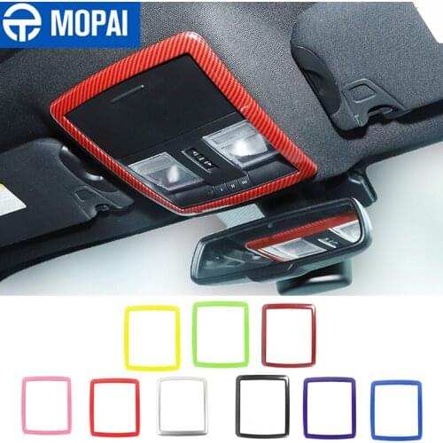 MOPAI Car Front Reading Light Lamp Decoration Frame Stickers for Dodge Challenger 2010-2021 Interior Accessories