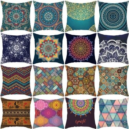 Mandala Printing Cushion Cover India Mandala Polyester Decorative Pillowcase Home Accessories Sofa Pillow Case almohada ZT56